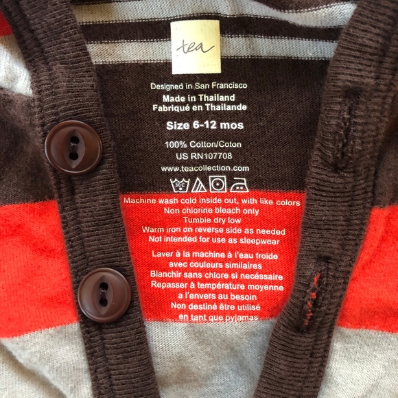 Tea Collection Bund Stripe Hooded Romper - Picture 3 of 5